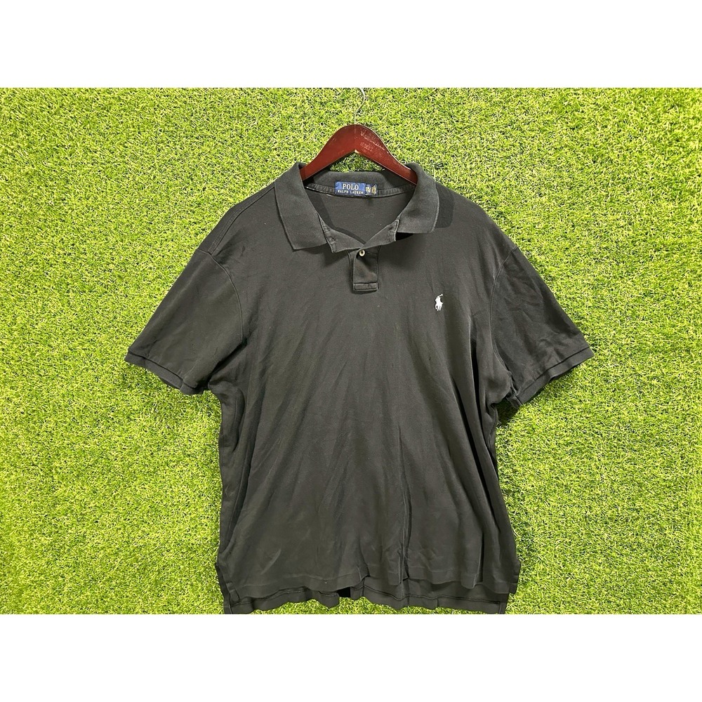 Polo Ralph Lauren Black Polo Shirt Short Sleeve Mens 2XL Embroidered Logo